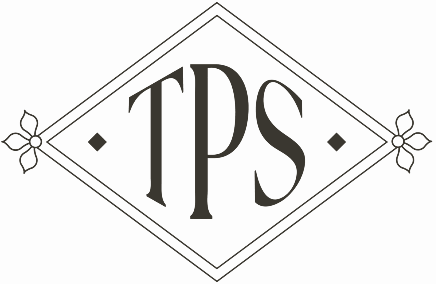 A dark, minimalist logo featuring the letters TPS within a diamond shape.